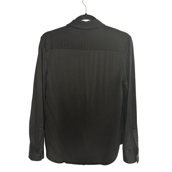 2/$30 Zara XS Black Satin Button-Up Blouse - Picture 10 of 12